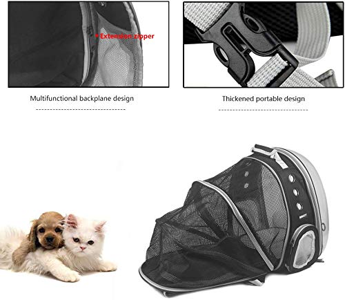 BEIKOTT Back Expandable Cat Backpack, Pet Dog Backpack Carrier for Small Cats Dogs and Birds, Transparent Space Capsule… - Image 5
