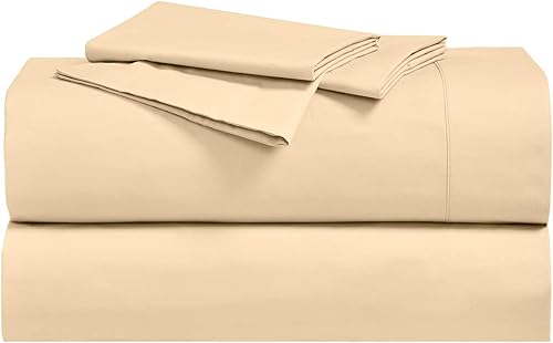 Miniatura 7 de Abripedic Juego de sábanas sólidas de 300 hilos, 100 % algodón de percal, transpirables, crujientes, para camas ajustables, color mar