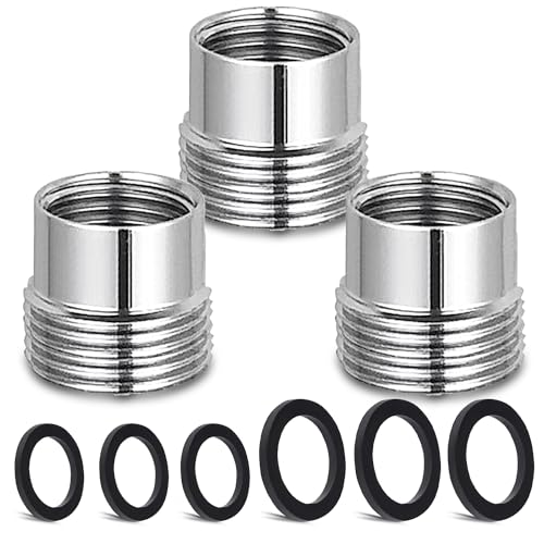 3 pièces Kit d'adaptateur de robinet, CNYMANY Allonger Femelle G1/2 vers Mâle G3/4-L Ensemble d'adaptateurs pour aérateur de cuisine Adaptateur de robinet d'évier Filtre à eau pour tuyau d'arrosage