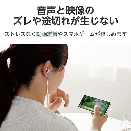 Type-Cイヤホン マイク付き カナル型 密閉型 リモコン付き 1.2m シルバー 商品画像3