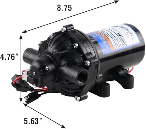Miniatura 47 de Everflo EF5500 - Bomba de diafragma de 12 V en caja con puertos NPT de 1/2 pulgada, 5.5 GPM
