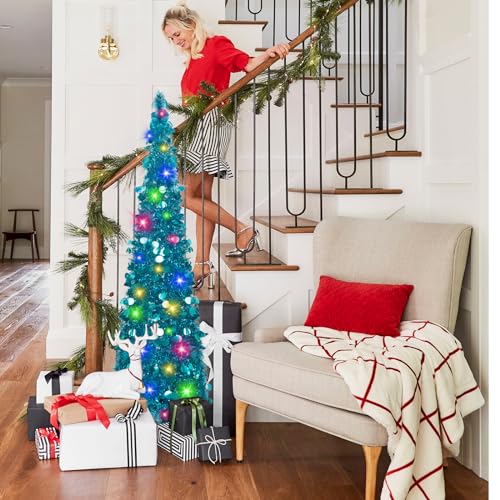 Árbol de Navidad de oropel brillante con 50% de descuento