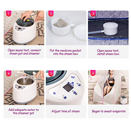 image for Timechee Portable Steam Sauna Spa, Personal Folding Sauna Tent with Fo