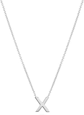 Cute Necklaces for Women, Dainty Silver Initial Necklaces Simple Silver Choker Aesthetic Tiny Letter Pendant Cute Necklace for Women