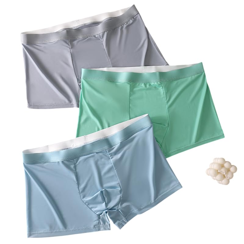 aurasoft Men's Ice Silk Boxer Briefs, Ultra Soft Breathable Quick-Dry Stretch Underwear with Comfy Waistband, Lightweight Seamless Trunks-picture-30