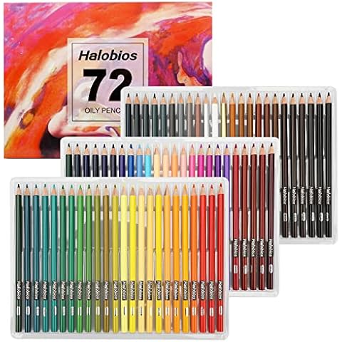 Halobios Colouring Pencils, 72 Coloured Professional Drawing Pencils for Beginners Adults Children, Watercolour Pencils Ideal for Sketching, Doodling, Painting, Writing, Colouring, Drawing Cover