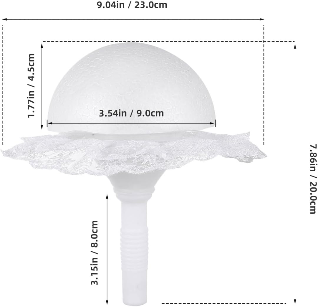 ORFOFE Wedding Bouquet Holder with Lace Handle Hemispherical Foam Support 9.05X9.05X1.77In Bridal Floral Arrangement DIY Supplies