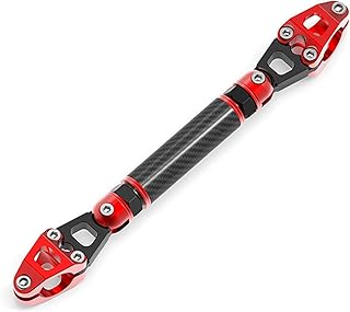 Hapihom Barra de equilibrio para motocicleta, universal, 22 mm, aleación de aluminio, longitud ajustable, extensor de palanca, color rojo