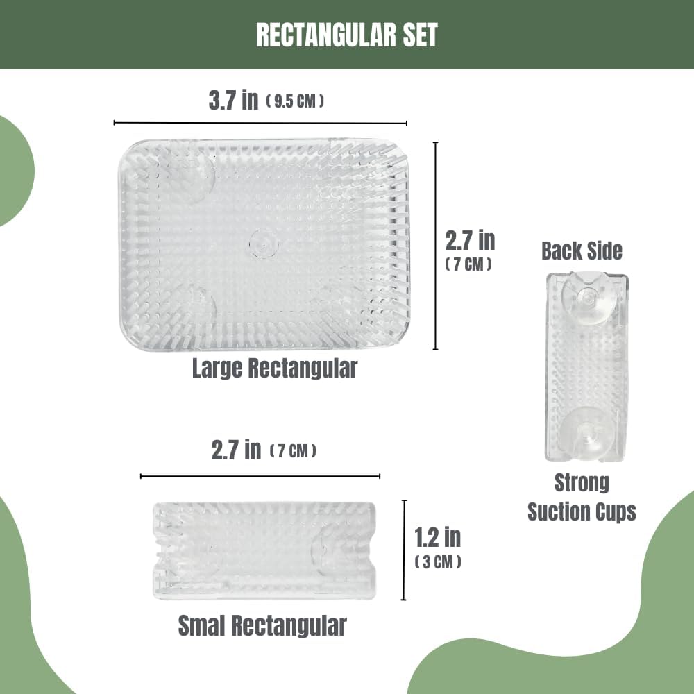 Reusable Clear Plastic Floral Frogs with Strong Suction Cups, 4-Pack Flower Holder Pins – Circular & Rectangular Shapes for Secure, Stable Arrangements and Easy Reuse