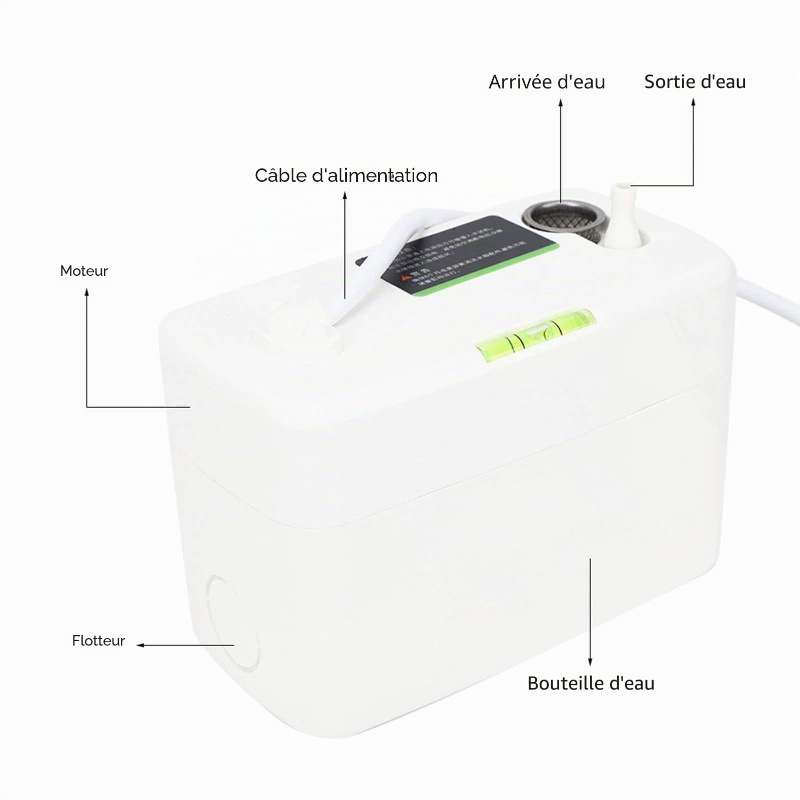 Pompe de Vidange de Climatisation, Pompe de Vidange PC 24A Pompe de Vidange de Climatisation Ultra Silencieuse avec Flotteur intégré avec Eau, Pompes à Condensat Industrielles Hvac