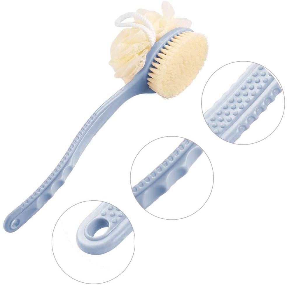 1Pc szczotka do kąpieli długa rączka szczotka do ciała szczotka do ciała gąbka do kąpieli gąbka pod prysznic Loofahs