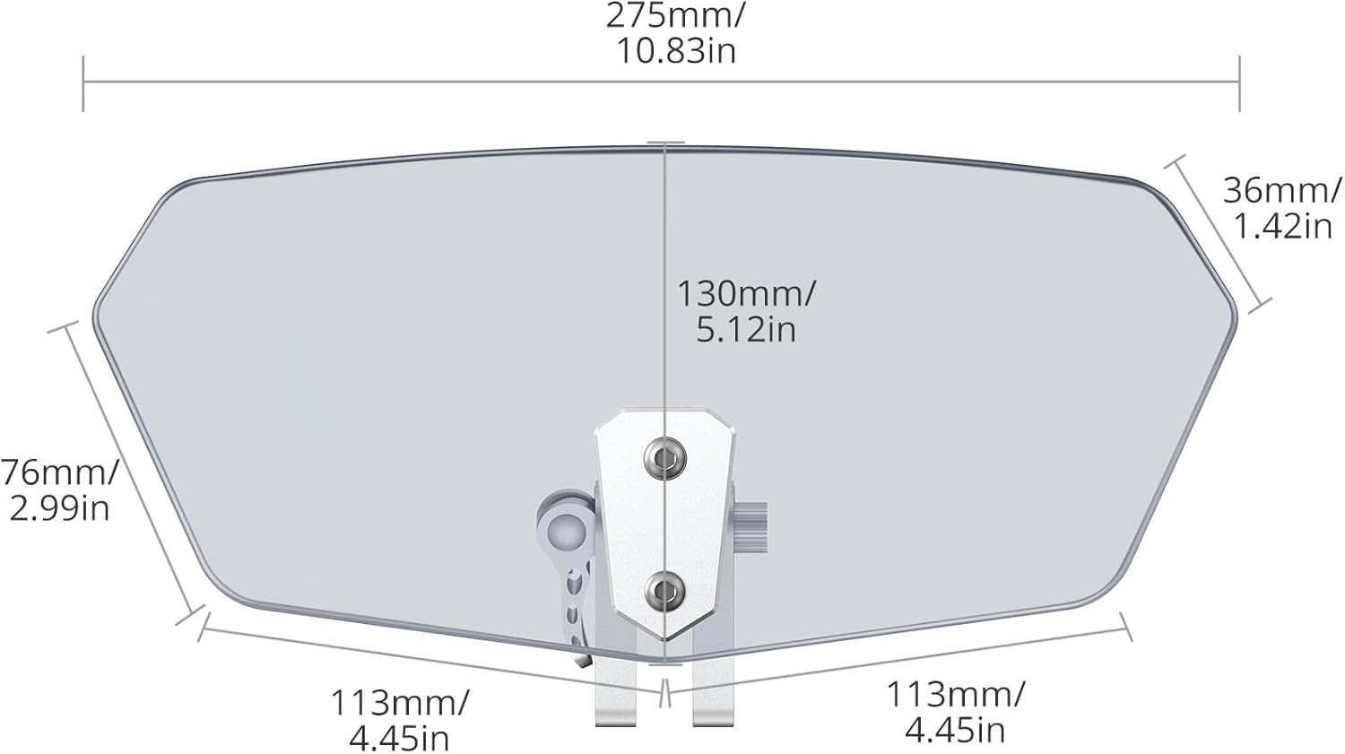 Justech Motorcycle Wind Deflector Motorcycle Windscreen Adjustable Clip On Windshield Extension Spoiler for Motorcycle Racing Bike-Smoky