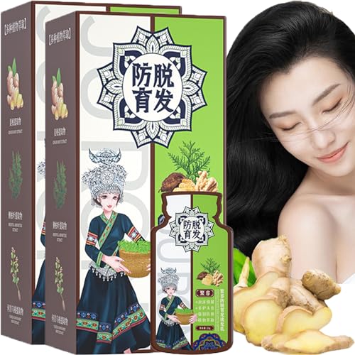 Ginger Plant Extract Anti-Hair Loss Hair Shampoo,Shampoo Ginger Plant Extract,Ginger Extract Resh Plant Shampoo,Smooth And Oil Control Anti Hair Loss Shampoo (2Box(400ml))
