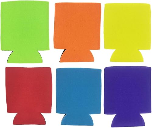 Cabilock 6 piezas de fundas para botellas de cerveza, de neopreno, para refrescos, fundas para refrescos, fundas enfriadoras para latas, soporte