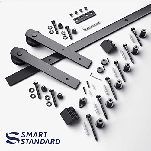 Image of SMARTSTANDARD 8ft Sliding Barn Door Hardware kit, Fit 42-48 inch W DoorPanel
