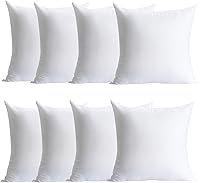 Calibrate Timing 18x18 Throw Pillow Inserts Set of 8 - Hypoallergenic Plush Polyester Fill for Sofa Bed Decor Cushions