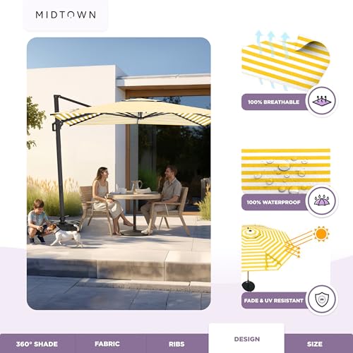 Image of Midtown Umbrellas Grande Square - 9 x 9 Ft Cantilever Umbrella