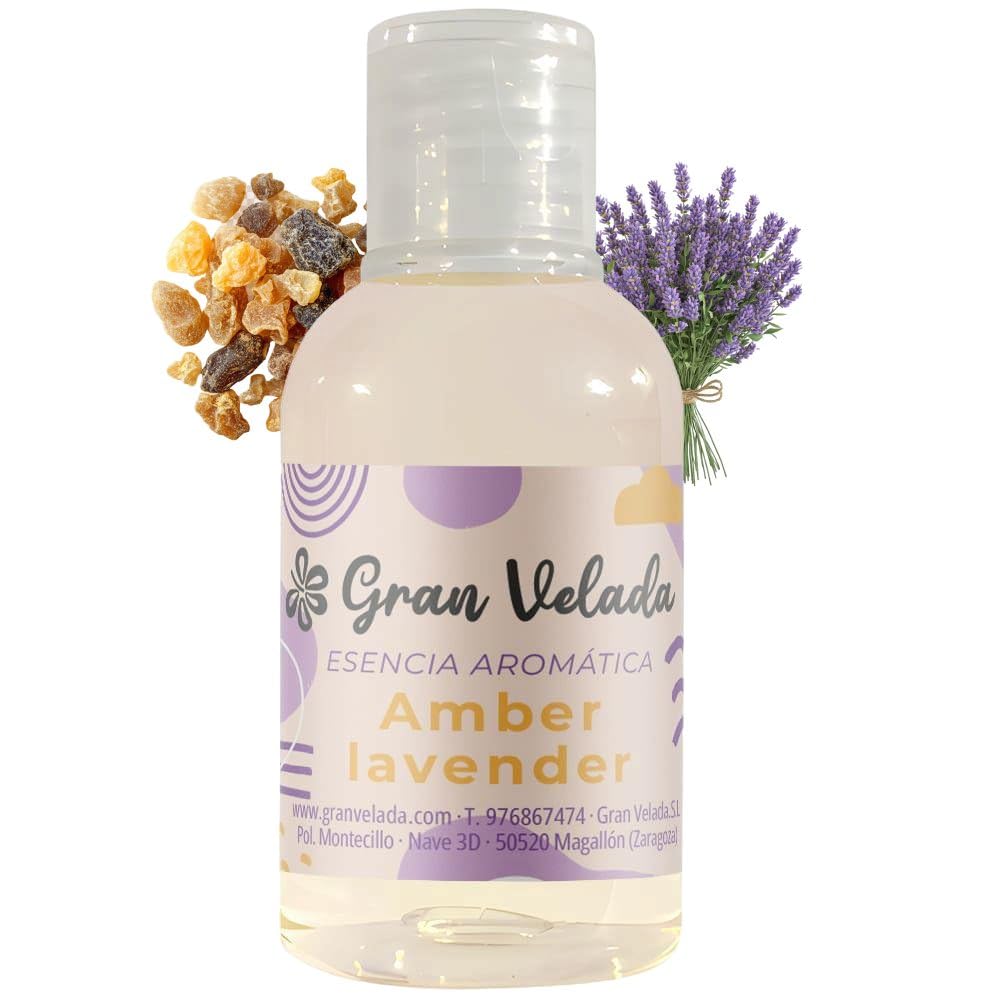 Gran Velada - Duftöl Amber Lavendel 1000 ml | Ätherisches Öl für Seifen, Kerzen & Kosmetik, Exotische Parfümessenz mit Sandelholz und Moschus, Hochkonzentrierter Duftöl Duft für DIY Projekte