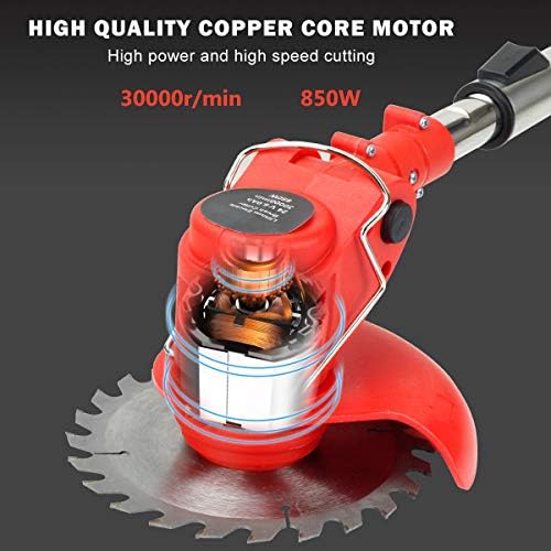 King Showden Grass Trimmers with 2 battery, Electric Grass Trimmer Edger Lawn Mower 24V 4000mAh Lithium-Ion Cordless Grass Brush Cutter Kit