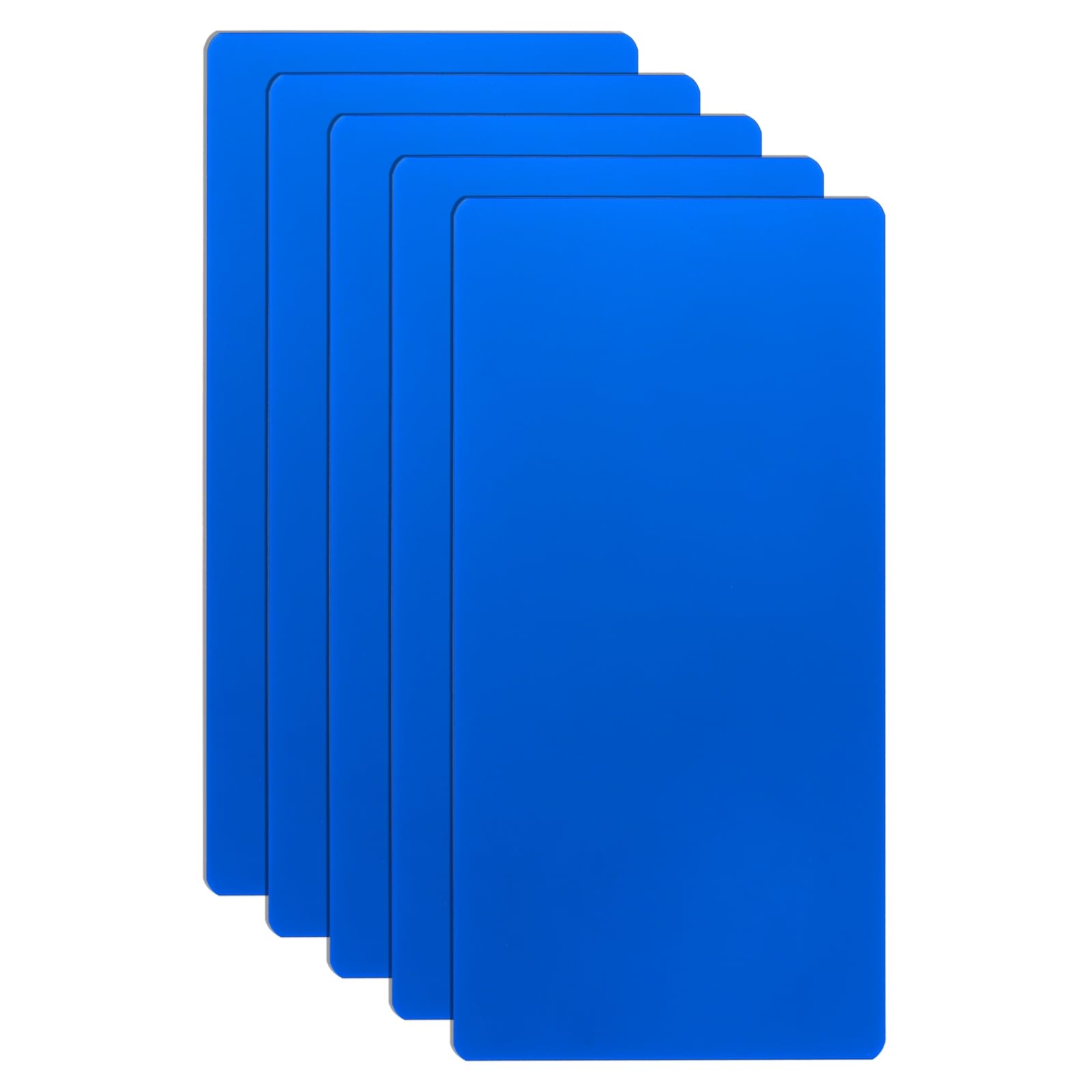 sourcing map 5pcs Metal Business Card 120 x 60 x 0.42mm 201 Stainless Steel Mirror Titanium Engrave Cards Custom Blank CNC Engrave Sheet for House Office DIY Gift Invitations, Blue โ image 1