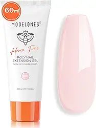 modelones Gel de poli unhas, sem hema, 60 ml, mal-rosa, gel de extensão de poli, aumento de unhas, espessamento, rosa transparente, sobreposições de construtor, moldagem 3D, uso caseiro, salão de