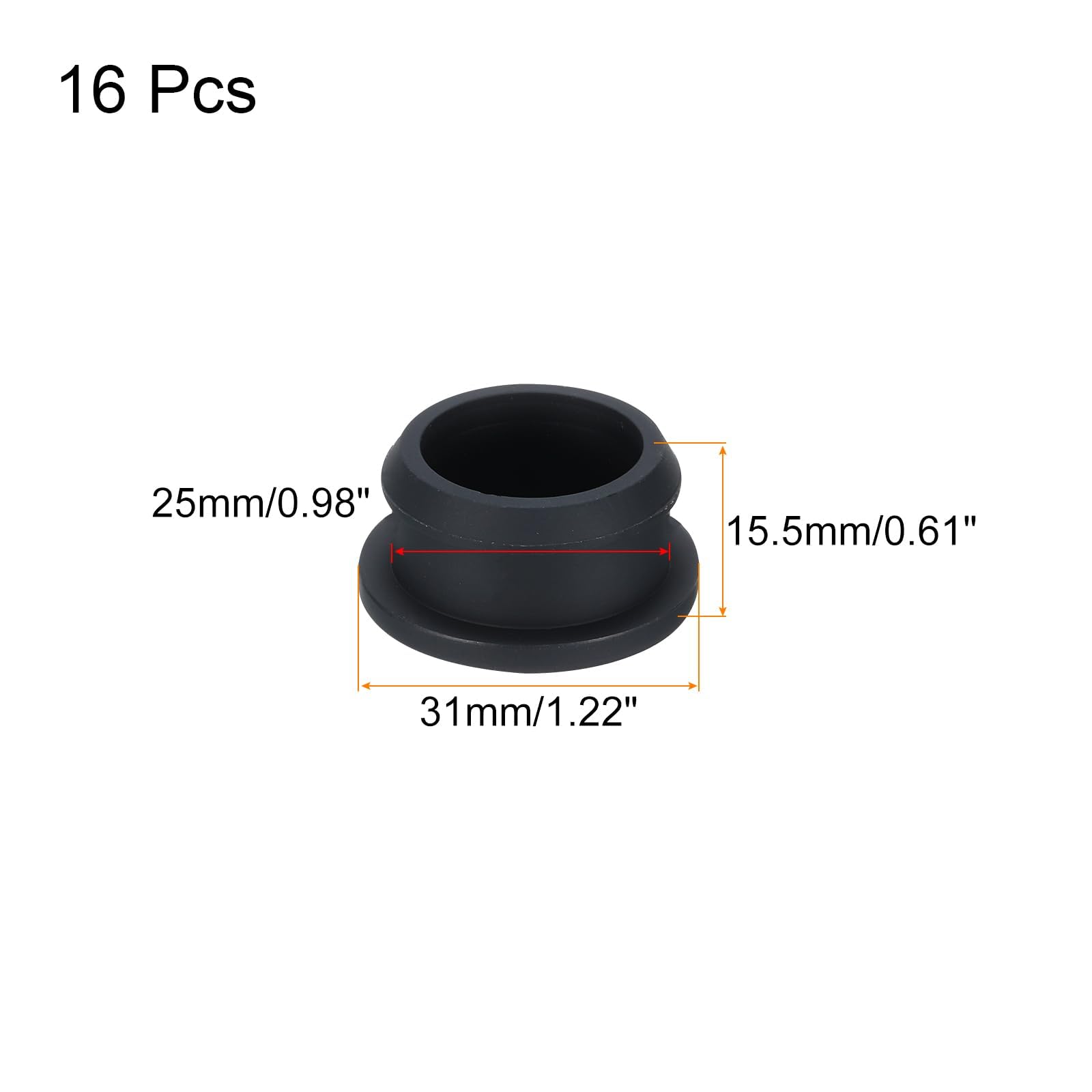 TOP-VIGOR 16Pcs Silicone Snap in Locking Hole Plugs, 25mm Diameter Hole Stoppers - Image 2