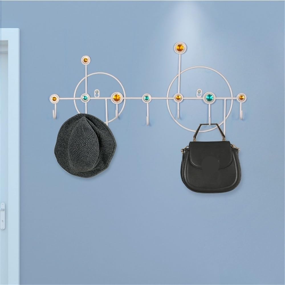 Kleiderhaken Wand Kreative Wandgarderobe mit 7 Haken, dekorativer Schlüssel-Kleiderhaken for Eingangsbereich, Schlafzimmer, Veranda Wandgarderobe(Gold)