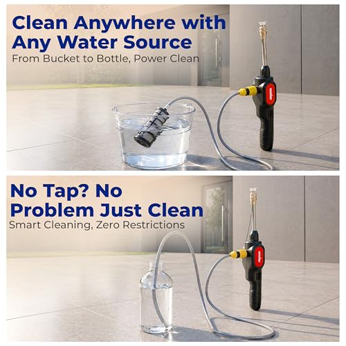 Image of Woscher AquaVolt Cordless Portable Wireless Pressure Washer for Car Wash Bike Washing and Multipurpose Cleaning | 156W | 7500mAh| Triple Battery | |10L /Min | 12+6 Months Warranty