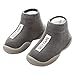 Niños Zapatos de Primeros Pasos Antideslizante Bebé Zapatos de Casa Diarios Suave Elástico Calcetines-Zapatos Zapatillas Suela Blanda Cómodo Gris, 22/23
