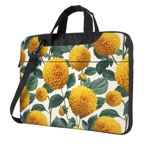 Housse ordinateur 15,6 pouces dahlia jaune contre chocs et rayures