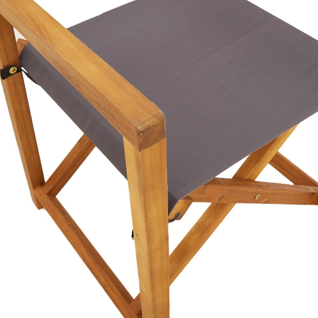 Chaises de réalisateur pliables lot de 2 gris foncé tissu