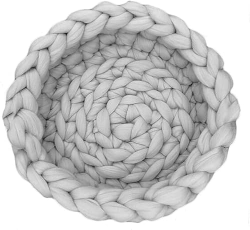 Pet - Cama de lana gruesa y gruesa hecha a mano para gatitos, gatos y cachorros (M, gris claro) disponible en Yaxa El Salvador