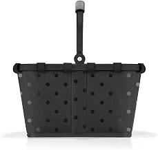reisenthel Carrybag XS Glossy Dots Black - Small Sturdy Basket in XS Format Small Version of Shopping Icon Practical Inner Pocket - Elegant, Water-Repellent Design