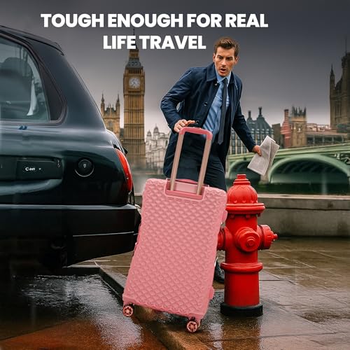 Image of AMERICAN TRAVELLER Goldie ABS Travel Suitcase | Hard Shell Large Luggage | High-Capacity Trolley Bag for Travel | Durable Check-in Suitcase with Spinner Wheels & Secure Lock(28, Rose Pink)