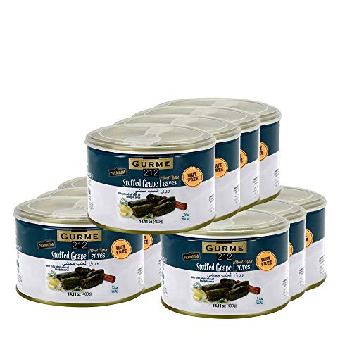 Gurme212 Premium (Bulk 12-pack) 14 oz Stuffed Vine Leaves (Dolmades)