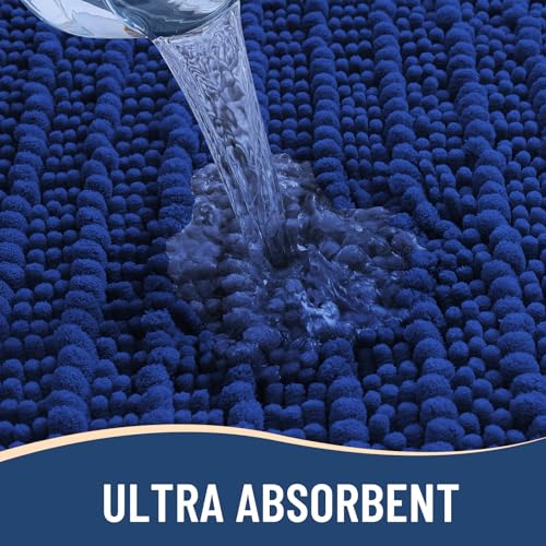 Image of Arotive Luxury Bathroom Rugs 36x24, Extra Soft Thick Absorbent Shaggy Chenille Bath Rugs, Machine Wash Dry, Bath Mats for Bathroom Floor, Tub and Shower, Home Decor Accessories, Royal Blue