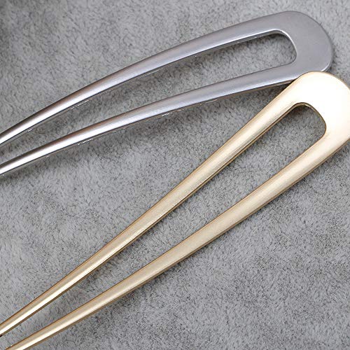 6PCS Metal U-Shaped Hairpin Vintage Hair Pin French Style Hair Fork Sticks Tortoise Shell Hair Clips Bun for Women Hair Styling Accessories