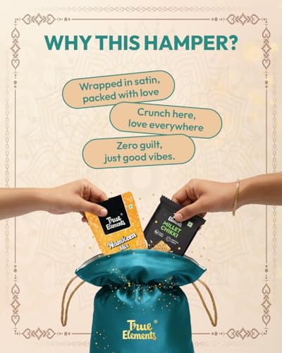Image of True Elements Luxury Delight Potli 150gm | Healthy Gift Hamper | Gourmet Snacks & Dry Fruits | Corporate Gifts | Snack Gift Box | Rakhi Gift for Brother & Sisters