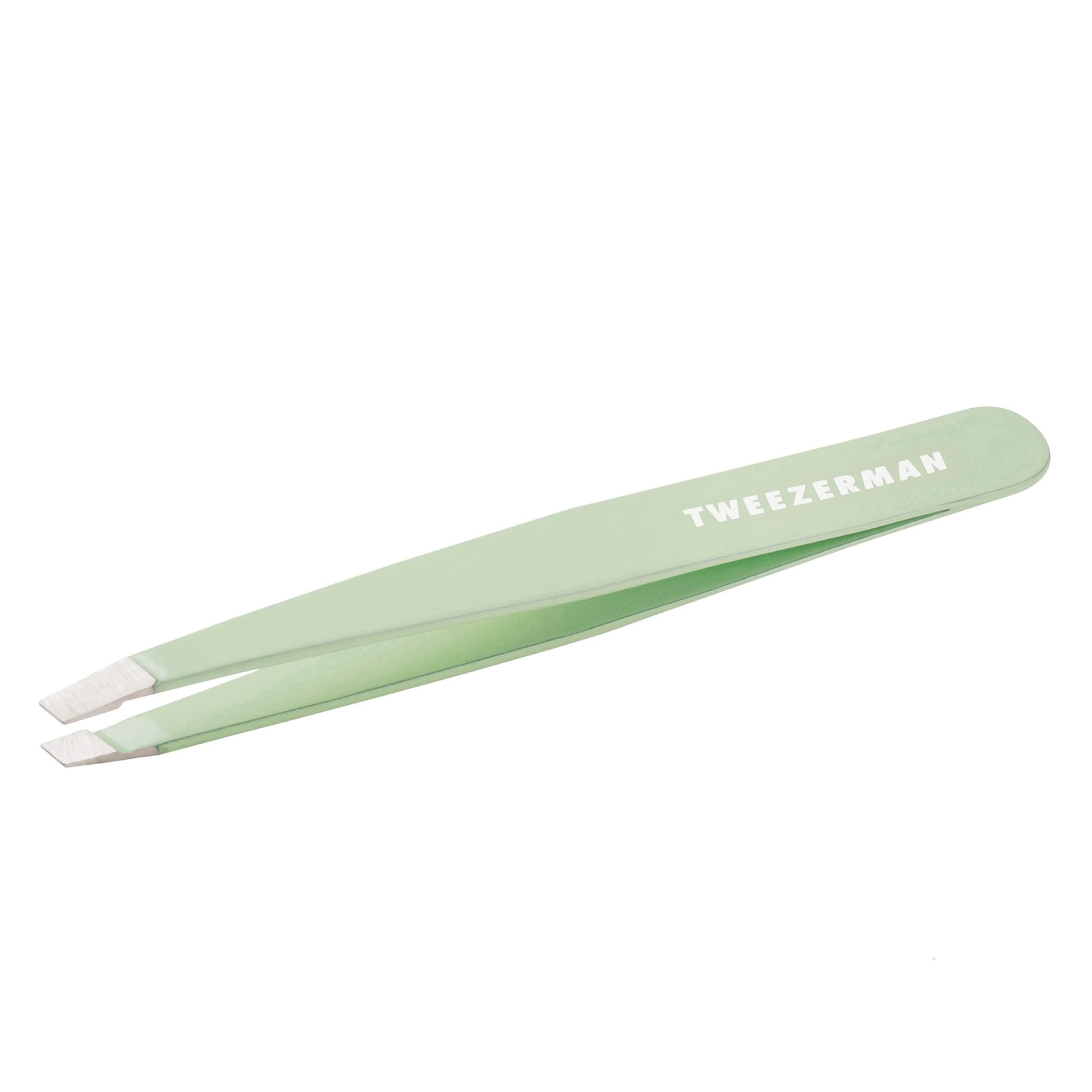 Tweezerman Women's Pistachio Slant Tweezer, Professional Stainless Steel Precision Tweezers For Facial Hair And Eyebrows (Pack Of 1)