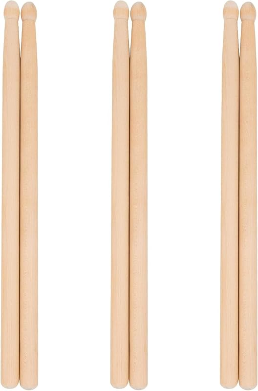 3 pares de baquetas, baquetas clásicas con punta de madera de arce Pletpet para estudiantes y principiantes, accesorios de percusión para instrumentos musicales (32 cm)