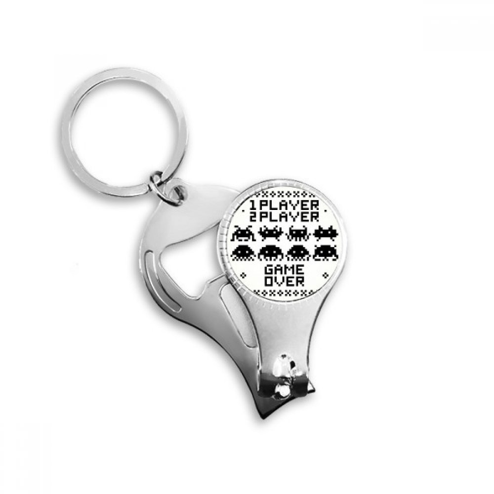 Anneau multi-fonction Game Over Little Monster et coupe-ongles porte-clés métal