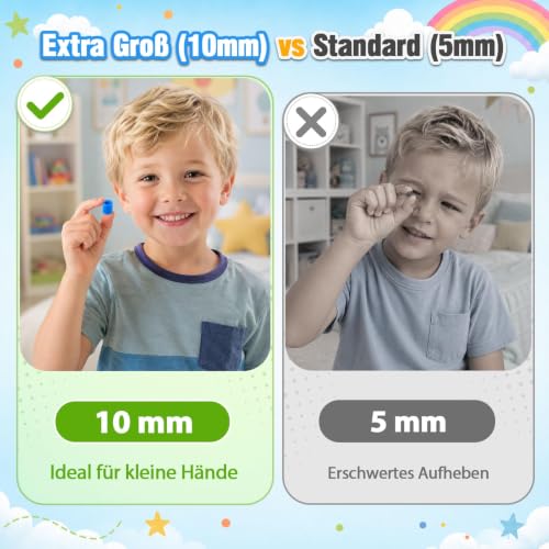 Bügelperlen Groß Nachfüllset 2600 Stück, 10mm XL Große Bügelperlen Steckperlen Set für Kinder ab 3 Jahre… – Ansicht 5