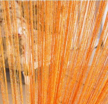 Senswalan 100cmX200cm Decorative Door String Curtain Wall Panel Fringe Window Room Divider Blind Divider Tassel Screen (Orange)
