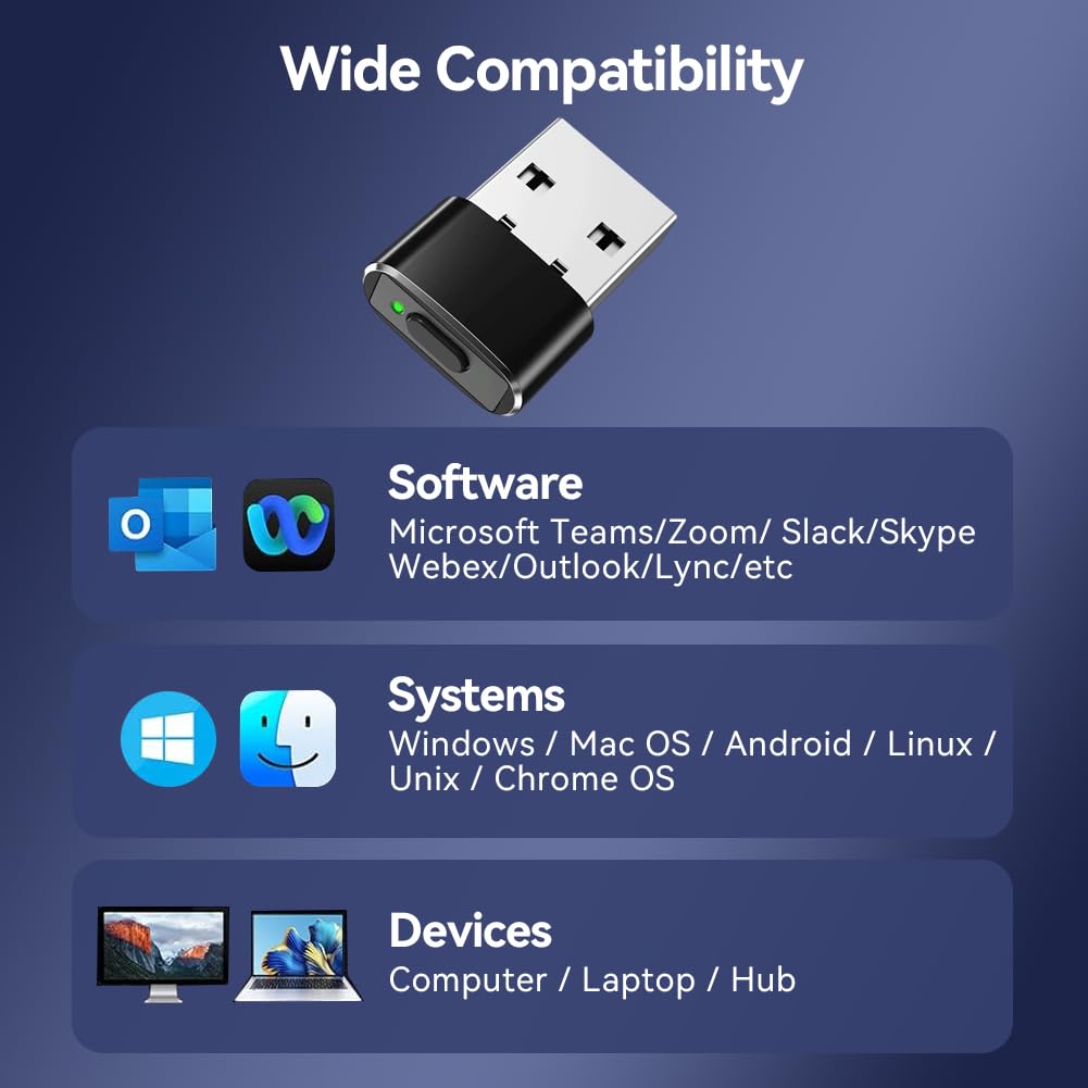 AXFEE Symulator myszy, niewykrywalny symulator ruchu myszy USB, z przyciskiem przełącznika i 3 trybami Jiggler, nadaje się do utrzymania laptopa/komputera w stanie przebudzenia, bez sterowników