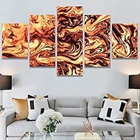 SIGNWIN 5 Panel Canvas Wall Art Abstract Closeup Digital Art Modern Artwork for Home Decorations Ready to Hang - 60