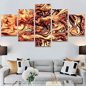 SIGNWIN 5 Panel Canvas Wall Art Abstract Closeup...