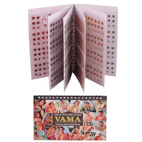 Image of VAMA Fashions Multicolour Stone Self Adhesive Kumkum Bindis Sticker Bindiya Bride Groom Forehead Bindi Spiral Book Booklet for Women & Girls (Multicolor Bindi Booklet)