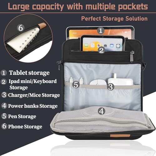 Image of 9-11 Inch Tablet Sleeve Bag, Padded Protective Travel Carrying Case for iPad A16 2025, iPad Air M4 11-inch 2026 M3 M2, iPad Pro M5 /M4 11 inch, iPad 10 /9 /8 /7th, Galaxy Tab A9+ /S9 /S8 11 inch