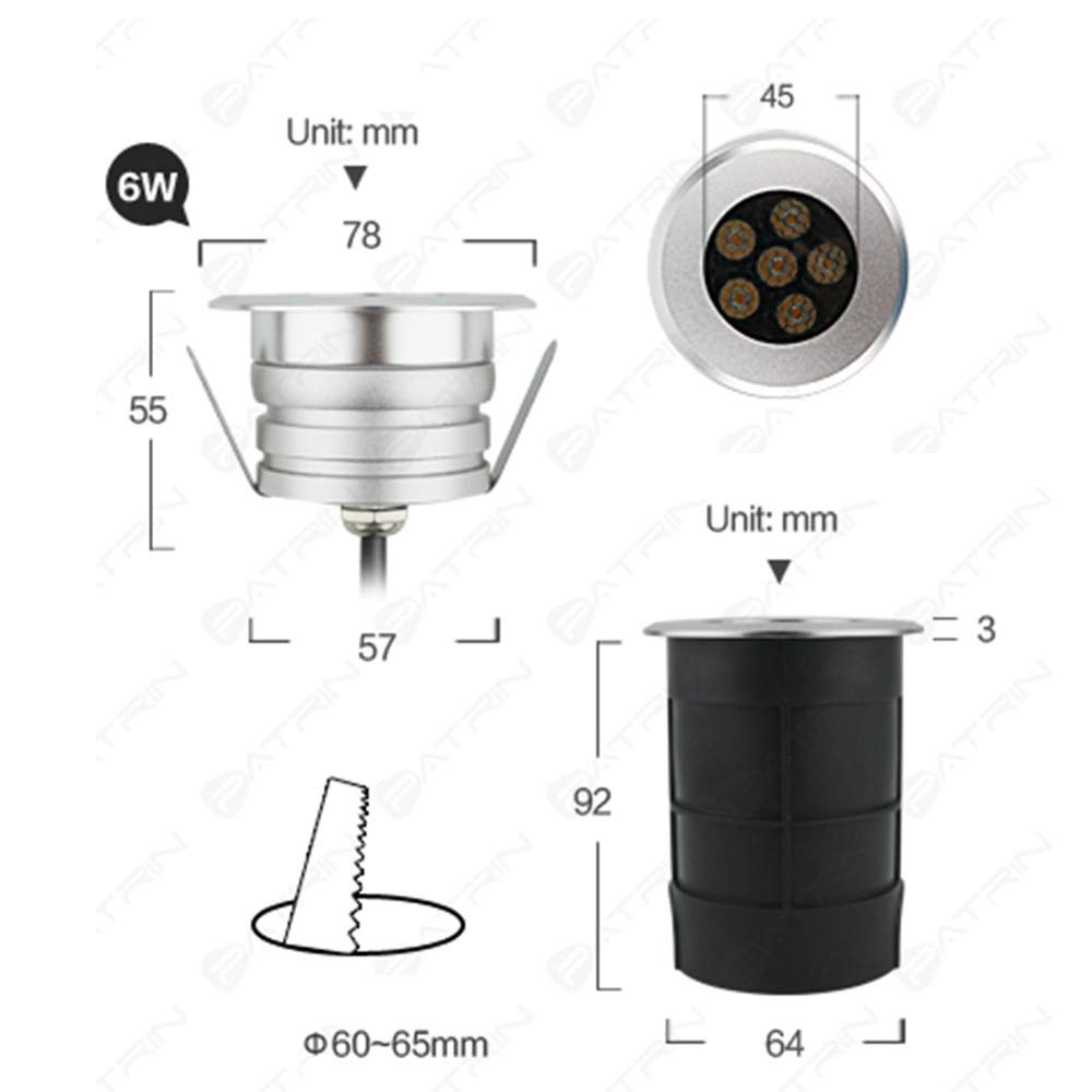 Faretti da Incasso for Esterni Honeycomb antiriflesso Bassa tensione 24V luci da terra for esterno IP67 impermeabile Faretto da terra Segnapasso a LED terrazza Pavimento di legno prato decorazio