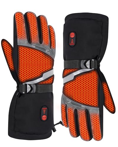 LAMA Beheizbare Handschuhe Skihandschuhe Herren Damen, Fahrradhandschuhe Beheizte Winterhandschuhe Sporthandschuhe mit 7.4V 23.7wh Akku für Motorradfahren Skifahren Outdoor-Aktivitäten